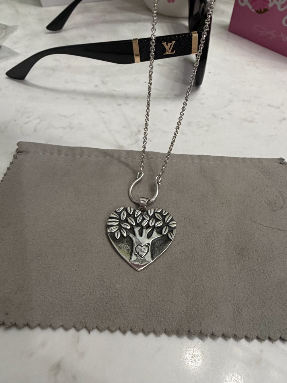 JAMES AVERY RETIRED Heart Tree Pendant Necklace in Silver